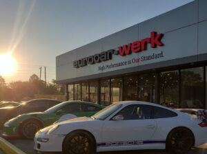 View of the Eurocar-Werk shop exterior.